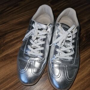 J Crew Metallic Lace-Up Sneakers